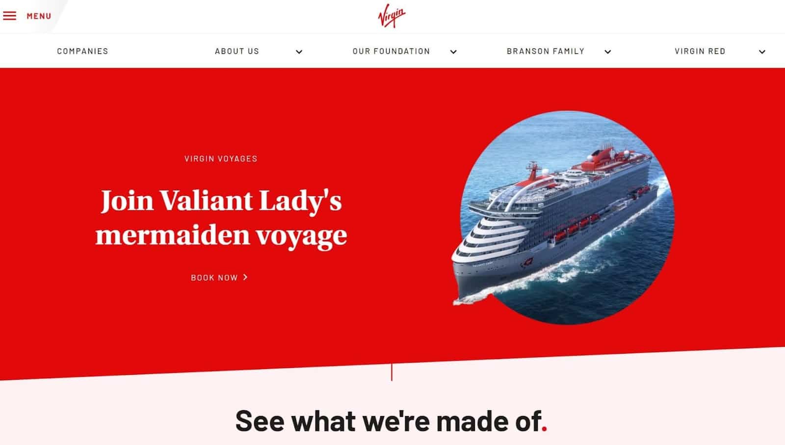 The Virgin website