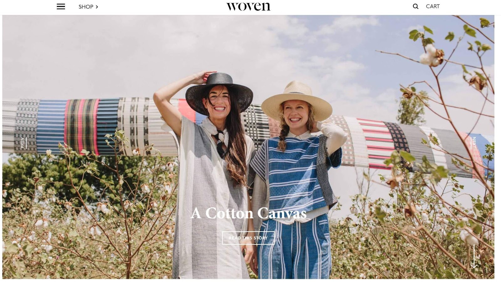 The Woven website homepage
